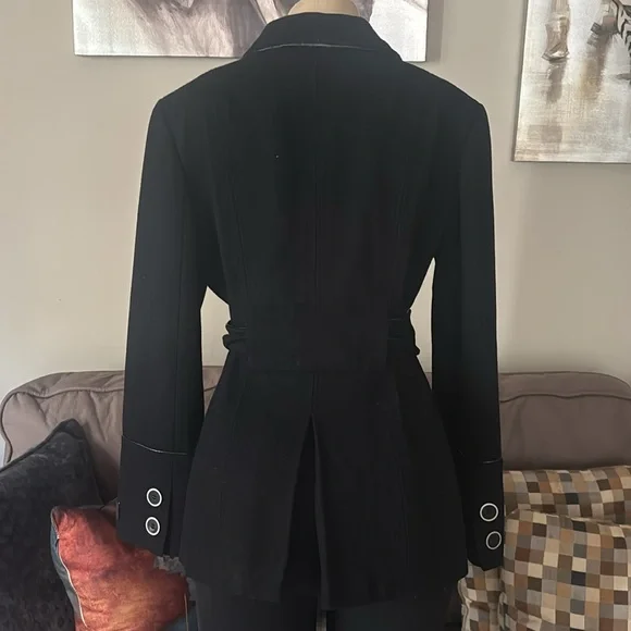 Jones New York Trench Coat Peplum Wool Blend size 12 - Picture 5 of 9